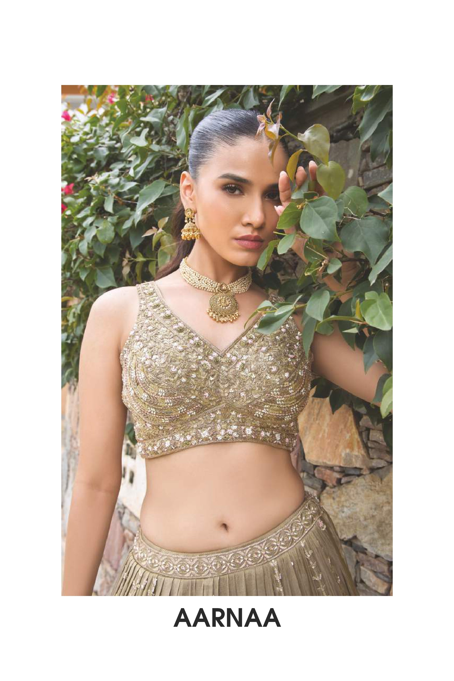 Olive Green Embroidered Silk Lehenga Set with Heavy Blouse and Dupatta