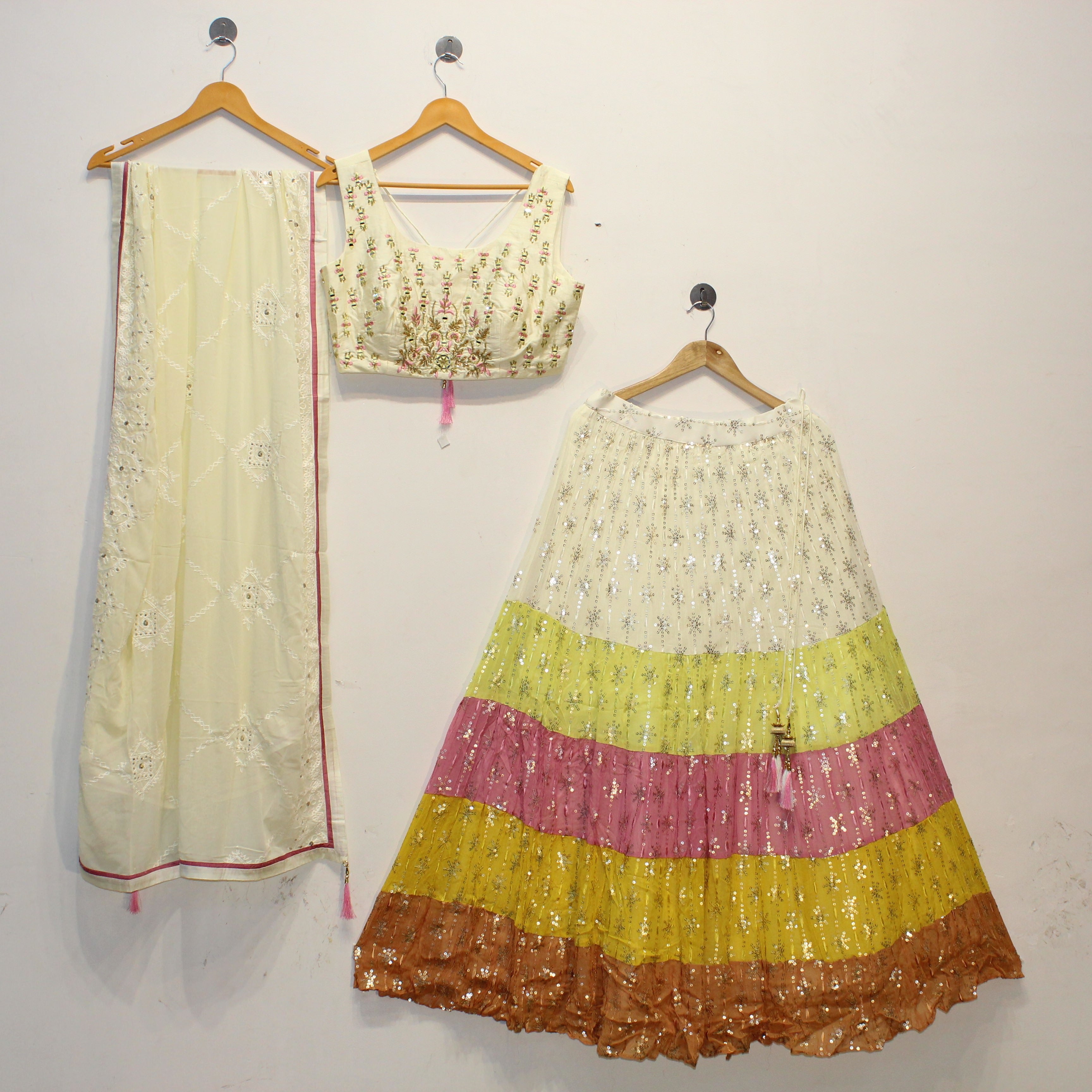 Multicolor Sequin Embroidered Lehenga Choli Set