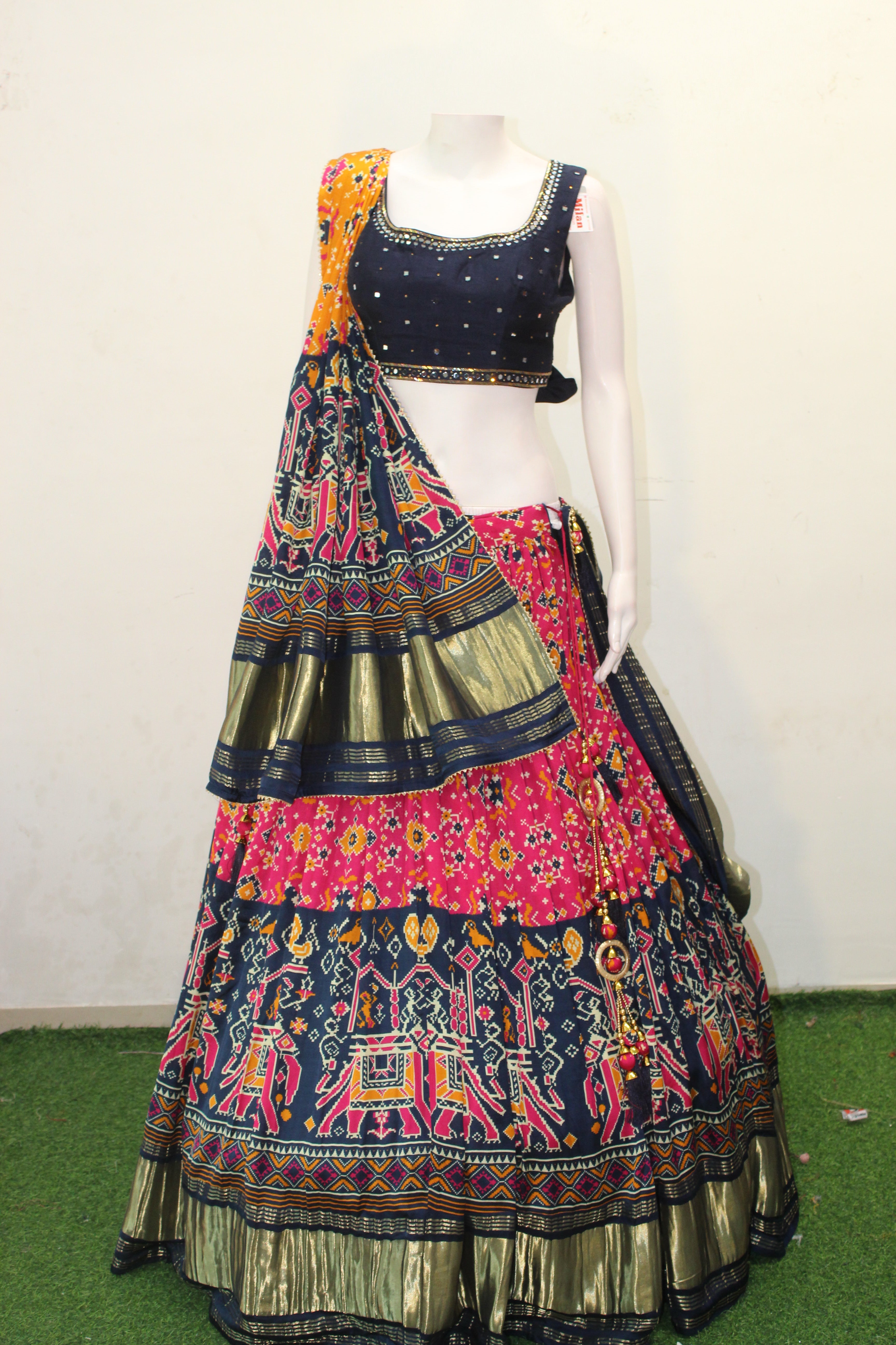 Multicolor PATOLA Printed Lehenga Choli Set