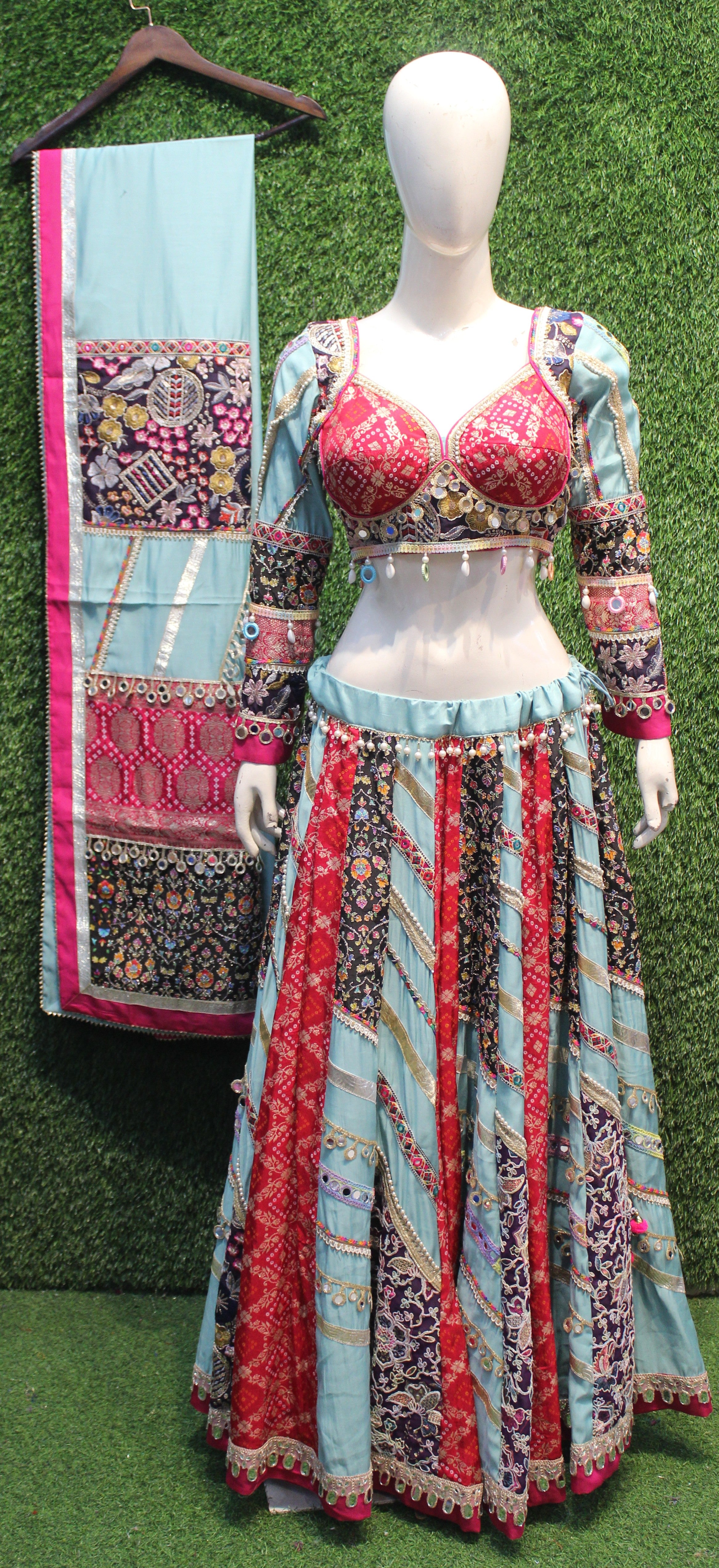 Multicolor Heavy Patchwork Designer Lehenga Choli Set