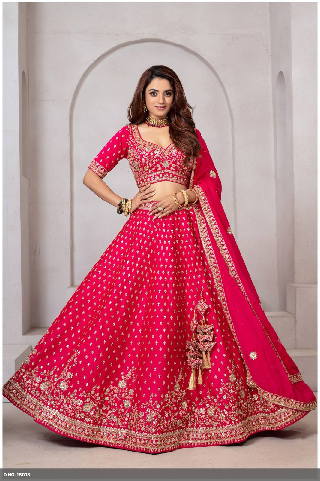 Designer Wedding Chaniya Choli with Heavy Embroidery & Dupatta (4 Colors)