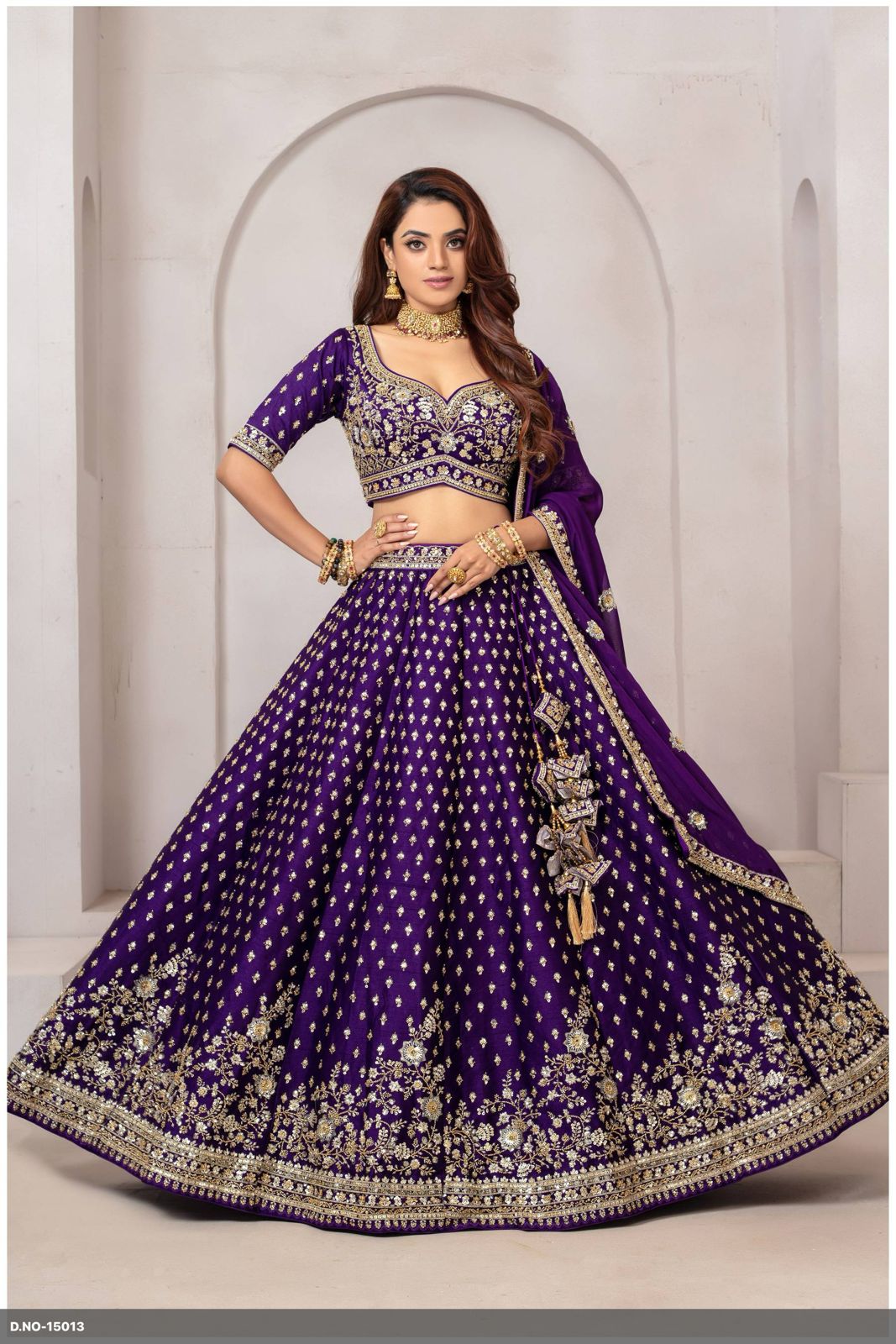Designer Wedding Chaniya Choli with Heavy Embroidery & Dupatta (4 Colors)