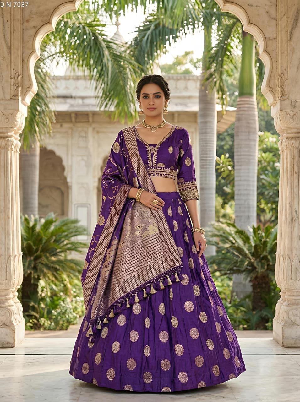 Designer Silk Chaniya Choli with Zari Weaving & Rich Dupatta (5 Colors)