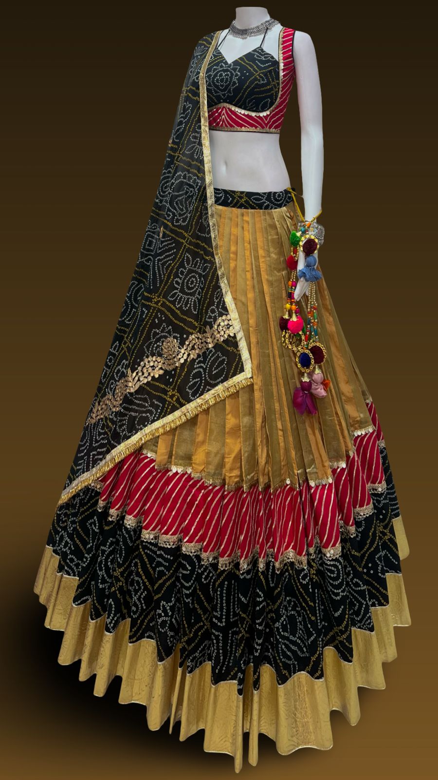 Multicolor Bandhani Lehenga Choli with Dupatta – Navratri Special Collection