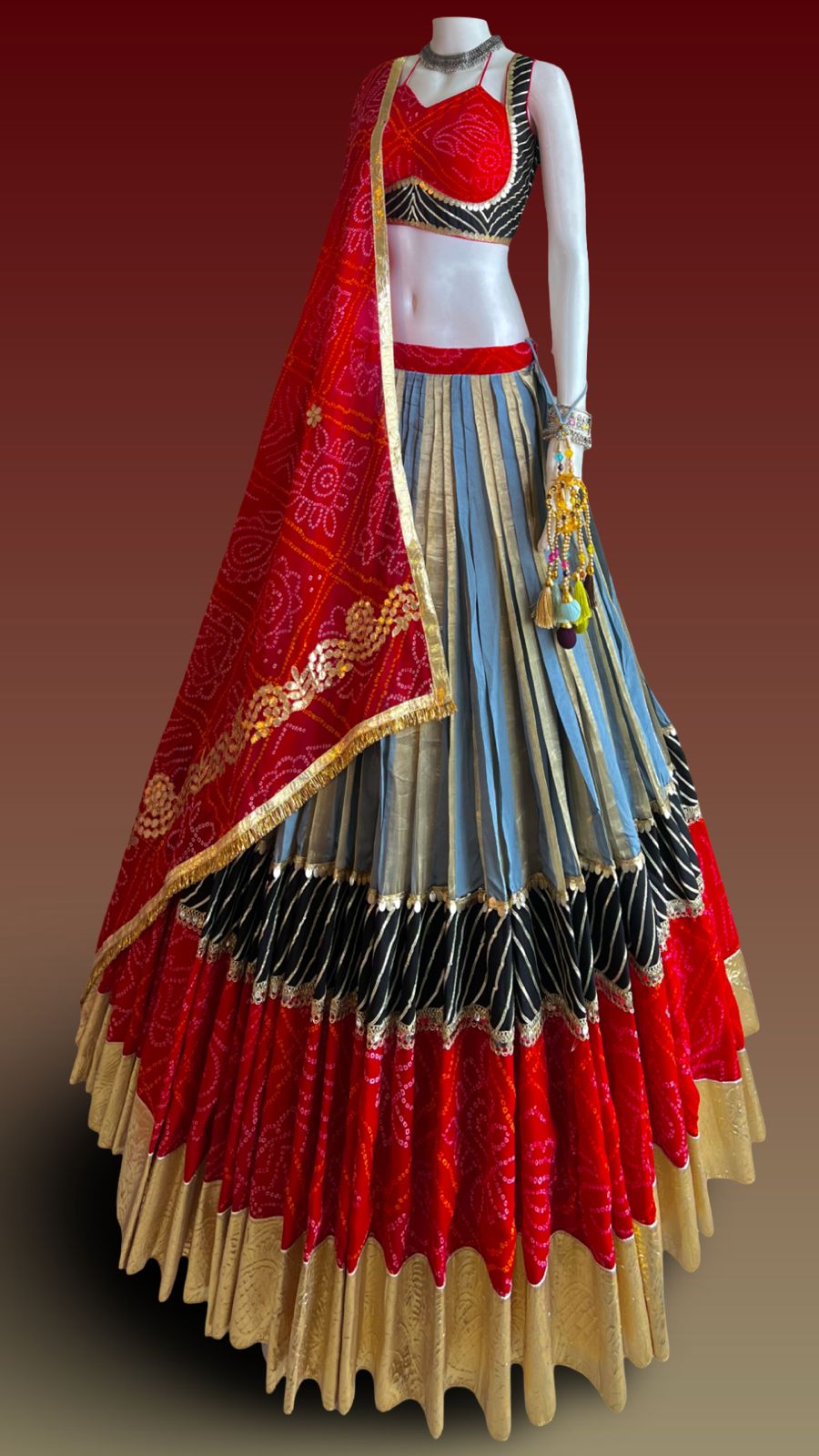 Multicolor Bandhani Lehenga Choli with Dupatta – Navratri Special Collection