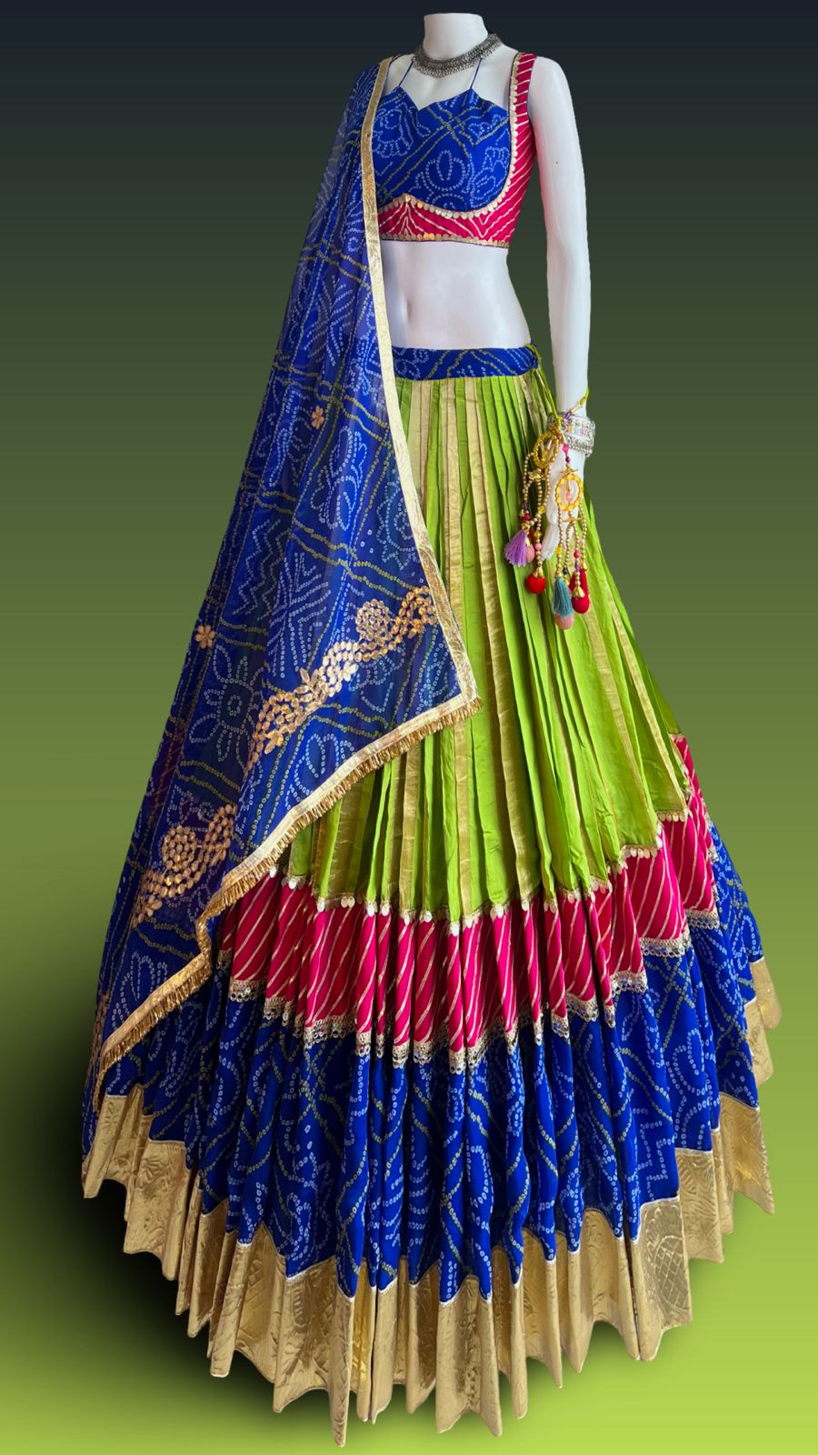Multicolor Bandhani Lehenga Choli with Dupatta – Navratri Special Collection
