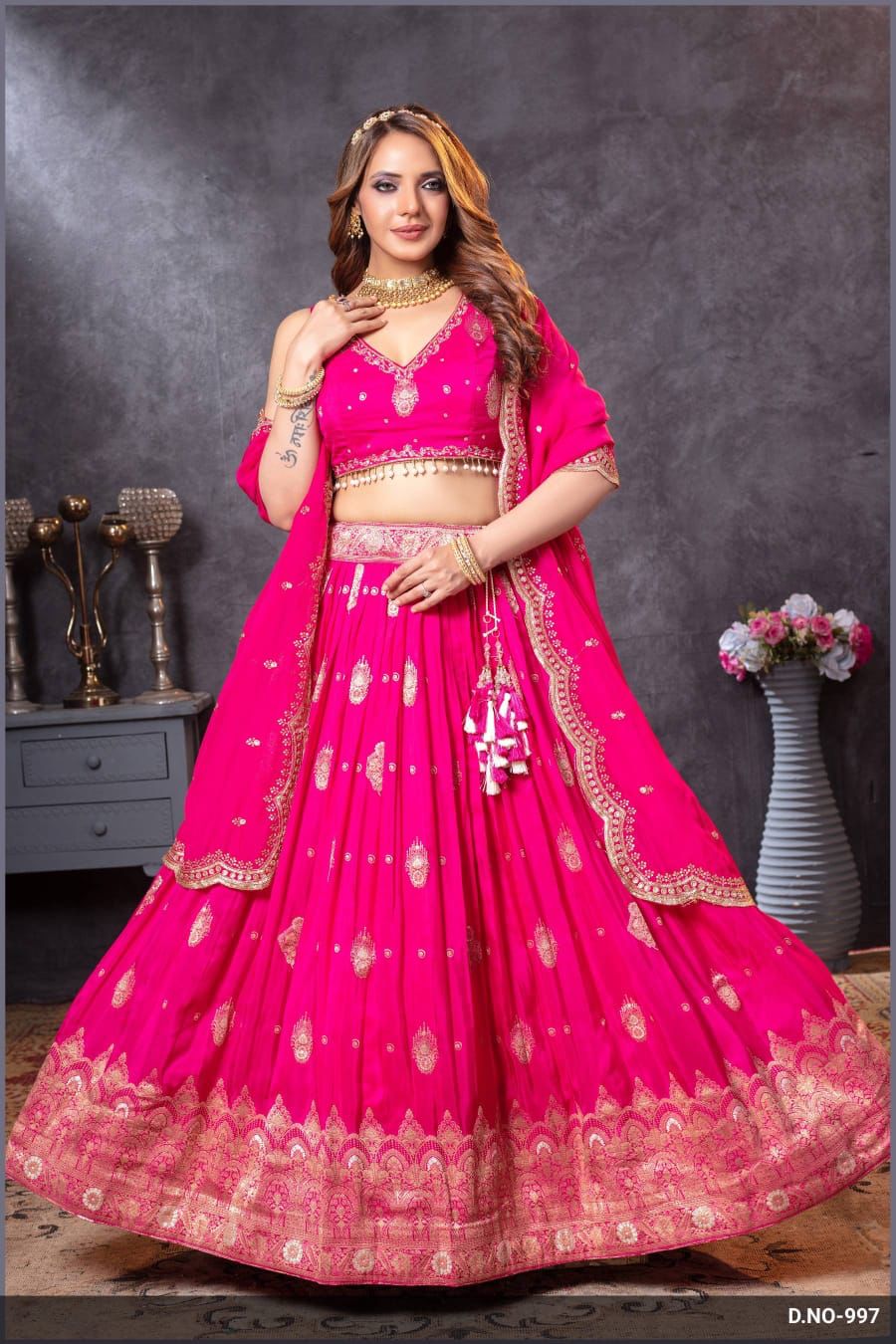 Pink designer lehenga choli for wedding