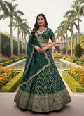 Green lehenga choli with dupatta for wedding and festive wear